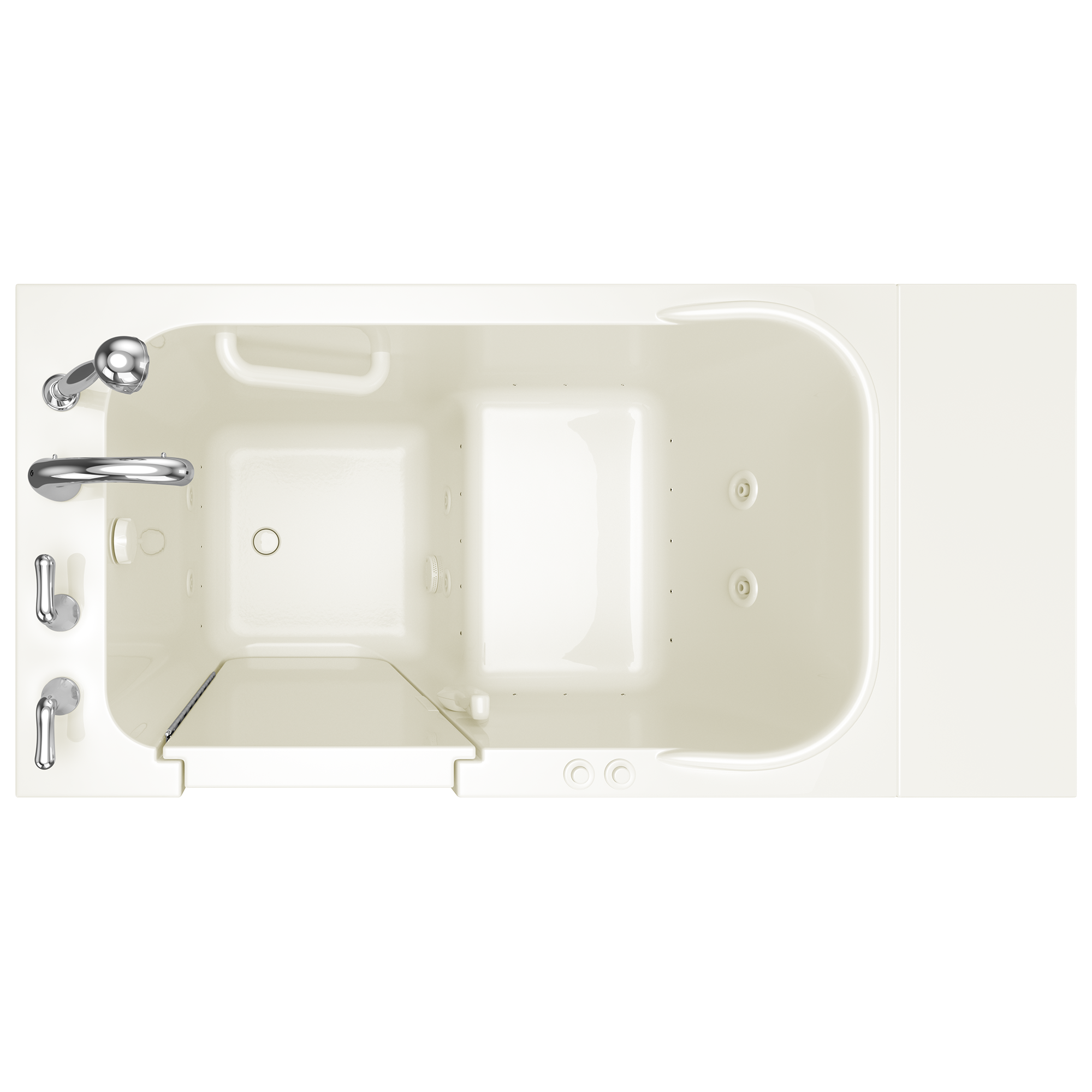 Gelcoat Entry Series 48 x 28 Inch Walk In Tub With Combination Air Spa and Whirlpool Systems - Left Hand Drain With Faucet ST BISCUIT